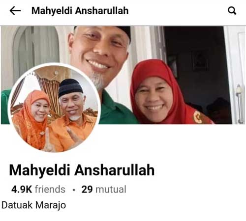 Warning! Waspadai Penipuan Akun Facebook Palsu Mengatasnamakan Gubernur&nbsp;Mahyeldi